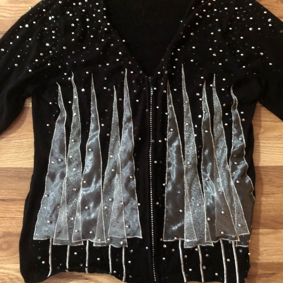 SOLD! Berek Vintage Beaded Sequin Cardigan Sz L/XL - Picture 2 of 11
